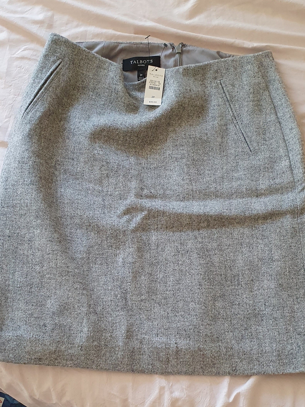 Talbots Petites Light Gray Wool Skirt 2p